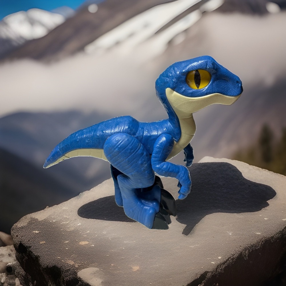 Fisher Price Imaginext Jurassic World 9" Raptor Blue Dinosaur Action Figure 2020